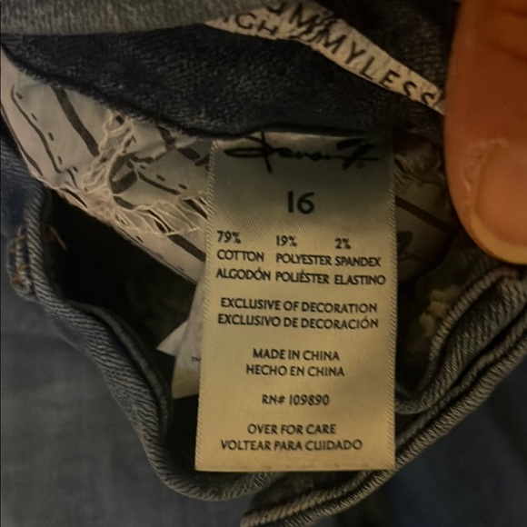 Seven7 Blue Skinny Jeans with Distressed Details size 16 - Picture 3 of 6